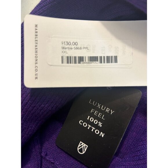 Marble Scotland Knitted Roll Neck Buckle Sweater Cape Purple XXL Plus NWT - Picture 6 of 6